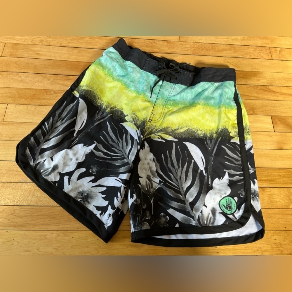 Body Glove Vapor Men's Swim‎ Trunks Board Shorts Tropical Print Black